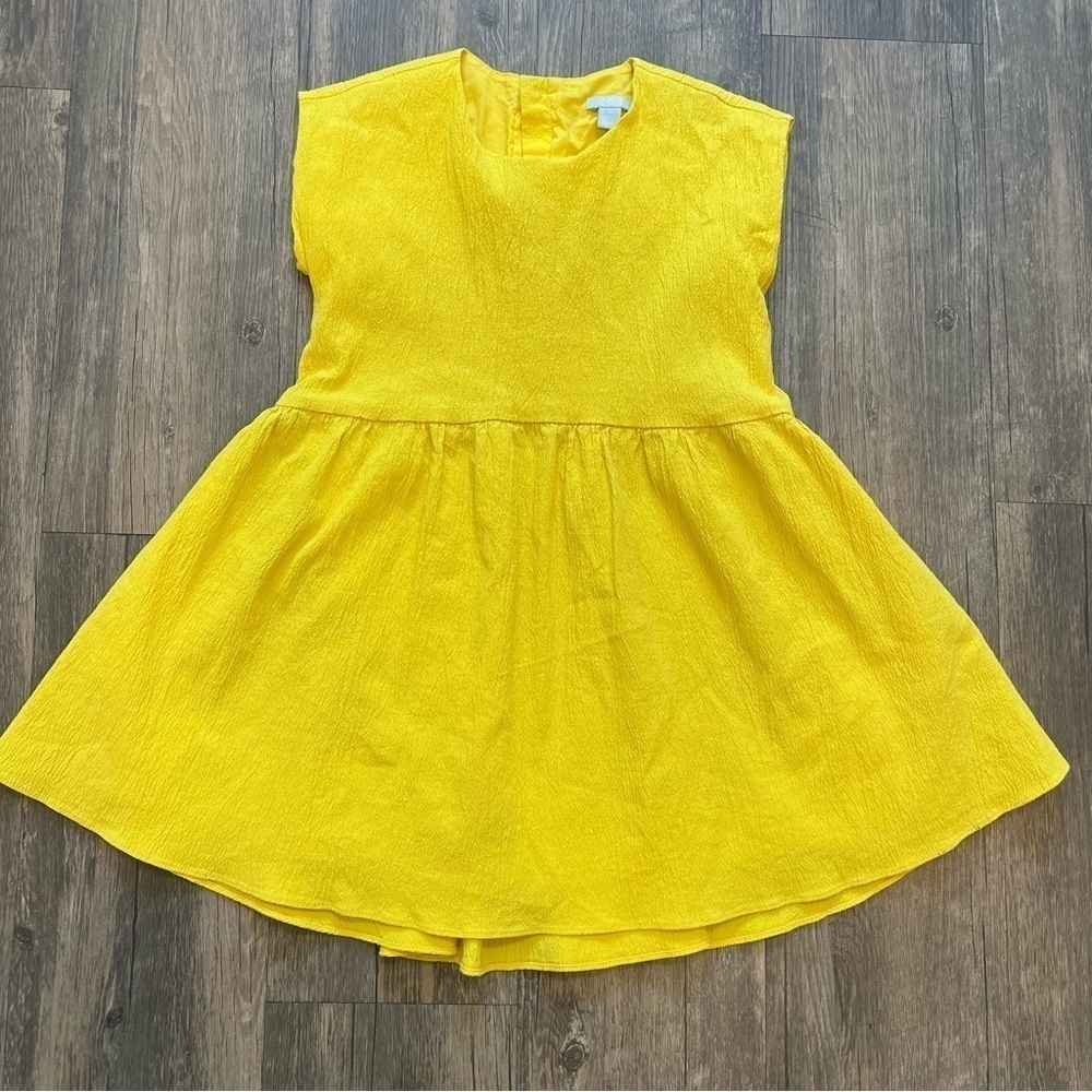 COS Girls Short Sleeves Round Neck Yellow Dress Size 2